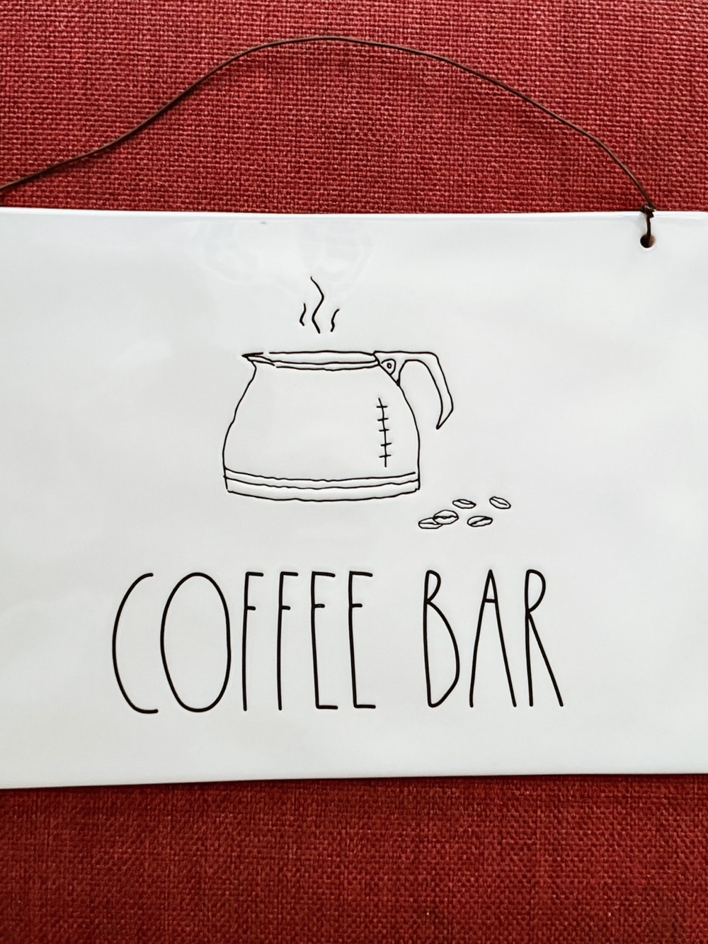 Rae Dunn Coffee Bar Ceramic Hanging Wall Plaque Sign
